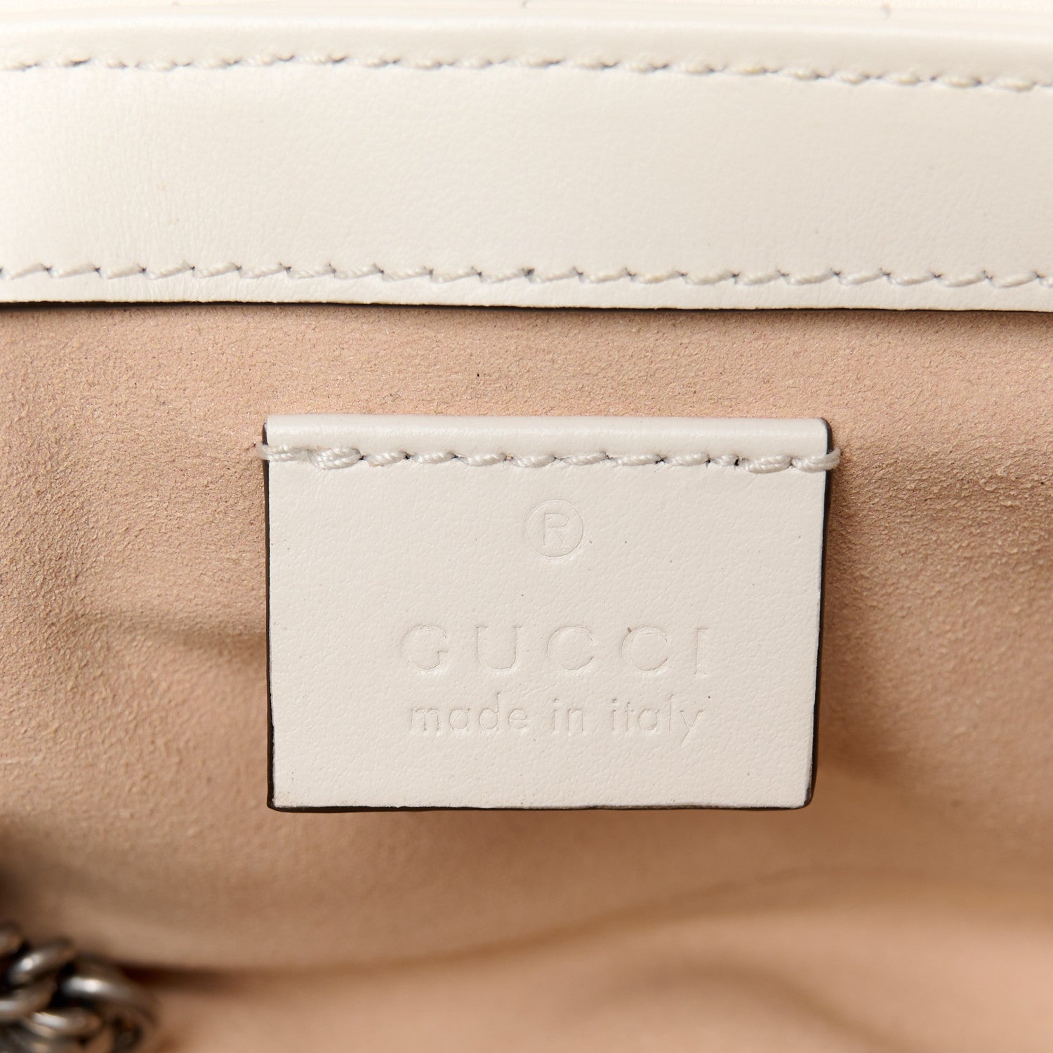 Gucci Calfskin Matelasse Aria Super Mini GG Marmont Shoulder Bag Mystic White 6 of 11
