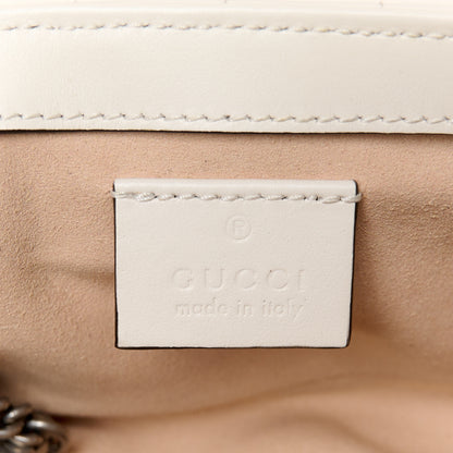 Gucci Calfskin Matelasse Aria Super Mini GG Marmont Shoulder Bag Mystic White 6 of 11