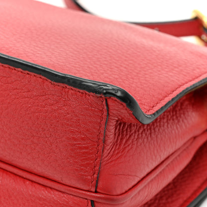 Prada Vitello Daino Flap Crossbody Red 15 of 15