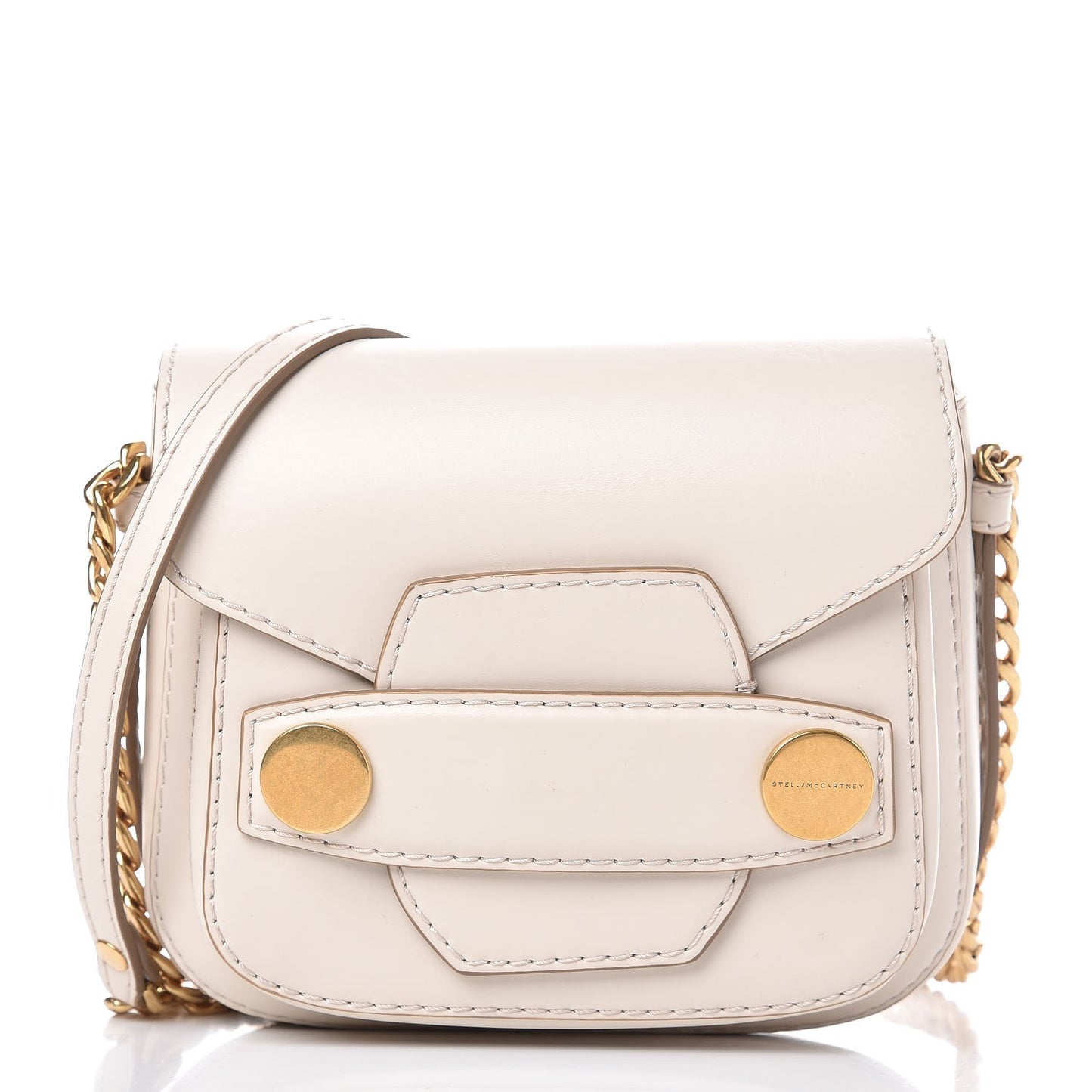 Eco Alter Nappa Popper Shoulder Bag White