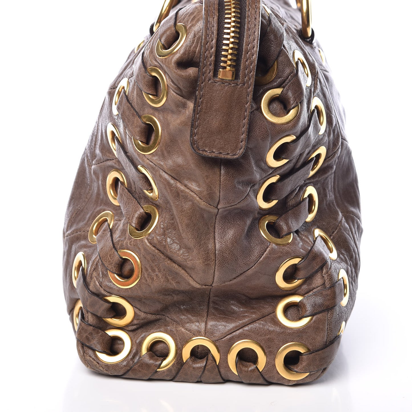 Nappa Chevron Grommet Tote