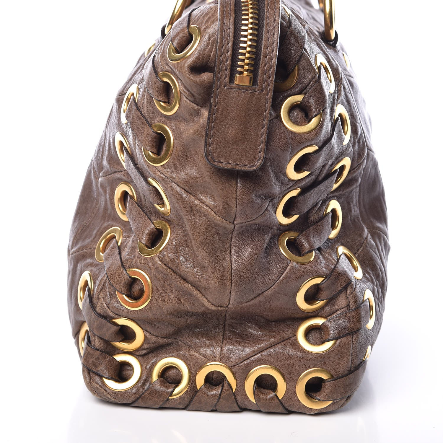 Miu Miu Nappa Chevron Grommet Tote 15 of 20