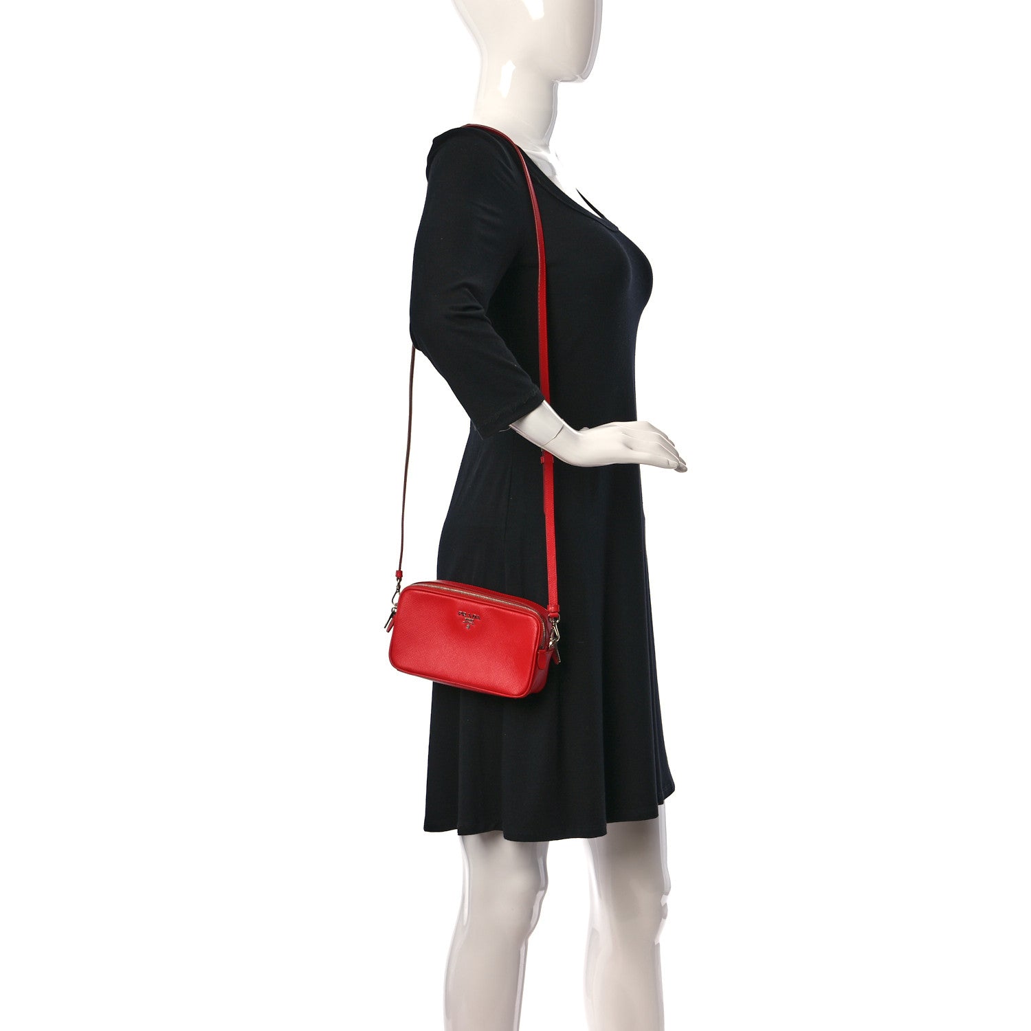 Prada Saffiano Mini Camera Crossbody Lacca 2 of 12