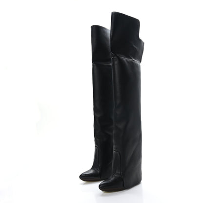 Givenchy Calfskin Newton Over The Knee Boots 35.5 Black Marron 3 of 8