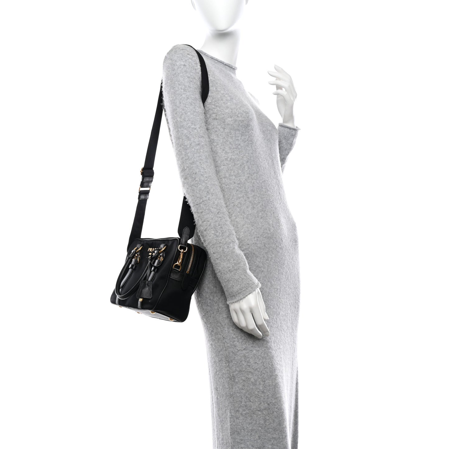 Tessuto Nylon Saffiano Bauletto Black