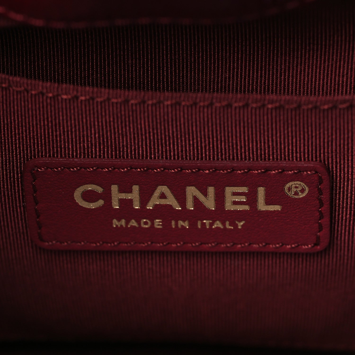 Chanel Shiny Aged Calfskin CC Chain Mini Drawstring Bag Red 6 of 10