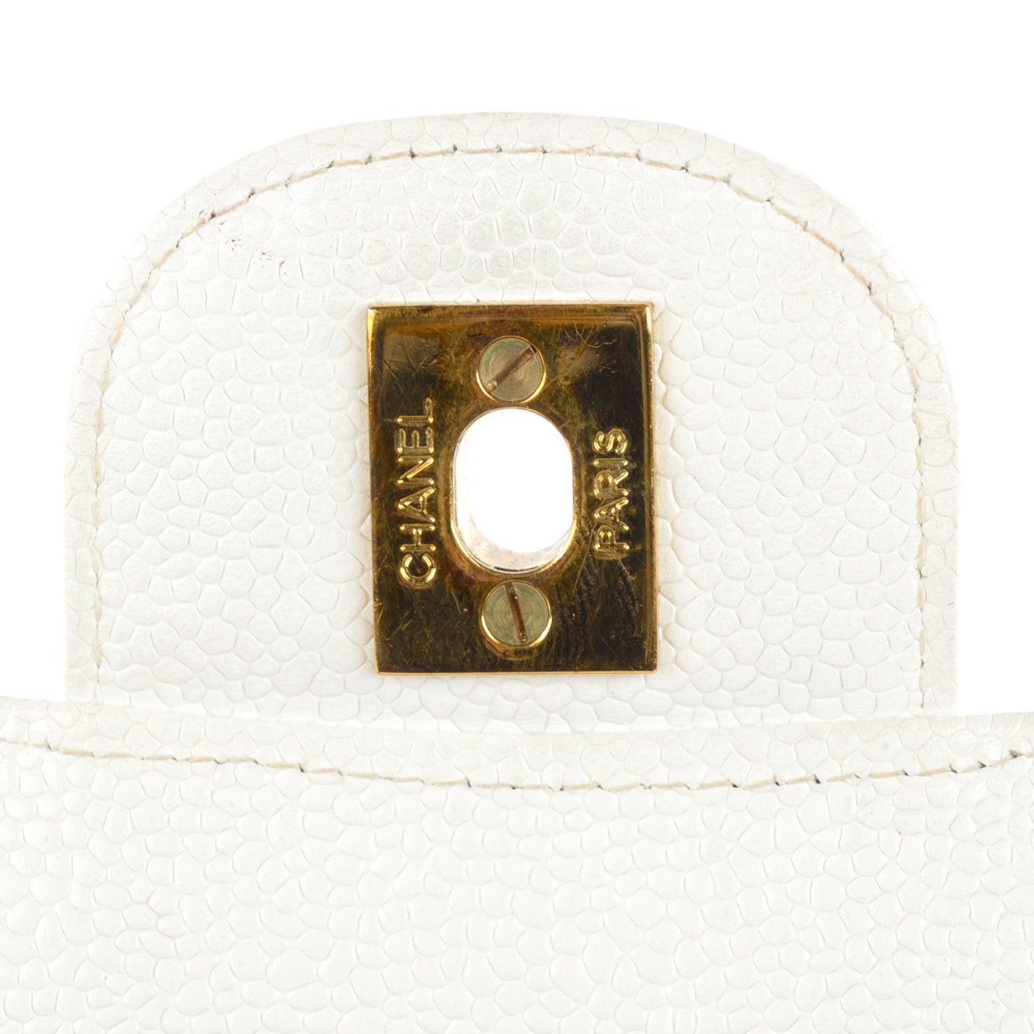 Chanel Caviar Quilted Medium Double Flap White 7 of 14
