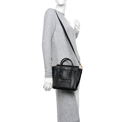Celine Smooth Calfskin Nano Luggage Black 2 of 12