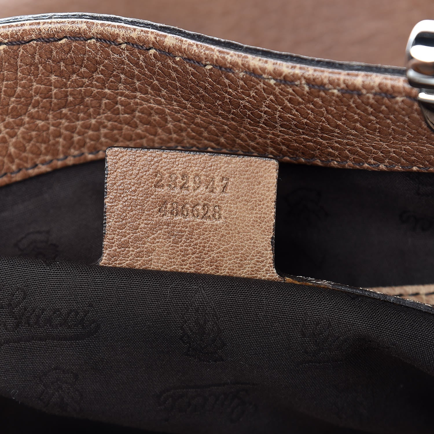 Gucci Calfskin Medium Bamboo Bar Tote Bag Brown 7 of 10