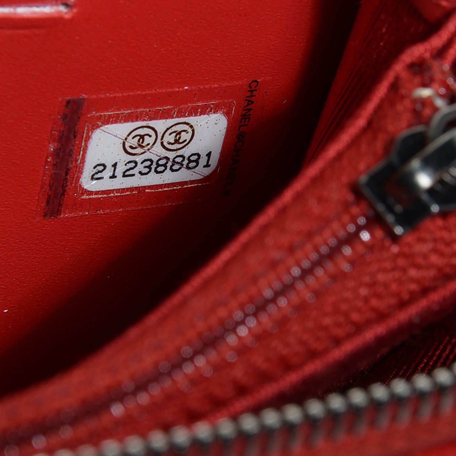 Chanel Caviar Quilted Small Zip Around Wallet Red 8 of 9