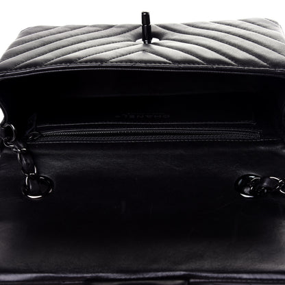 Chanel Lambskin Chevron Quilted Mini Rectangular Flap So Black 10 of 11