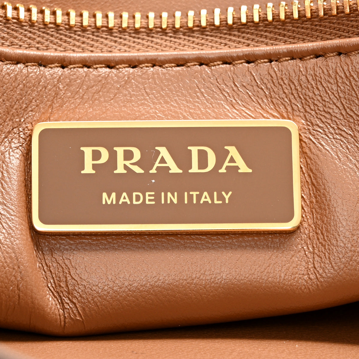 Prada Calfskin Medium Soft Sound Shoulder Bag Caramel 7 of 12