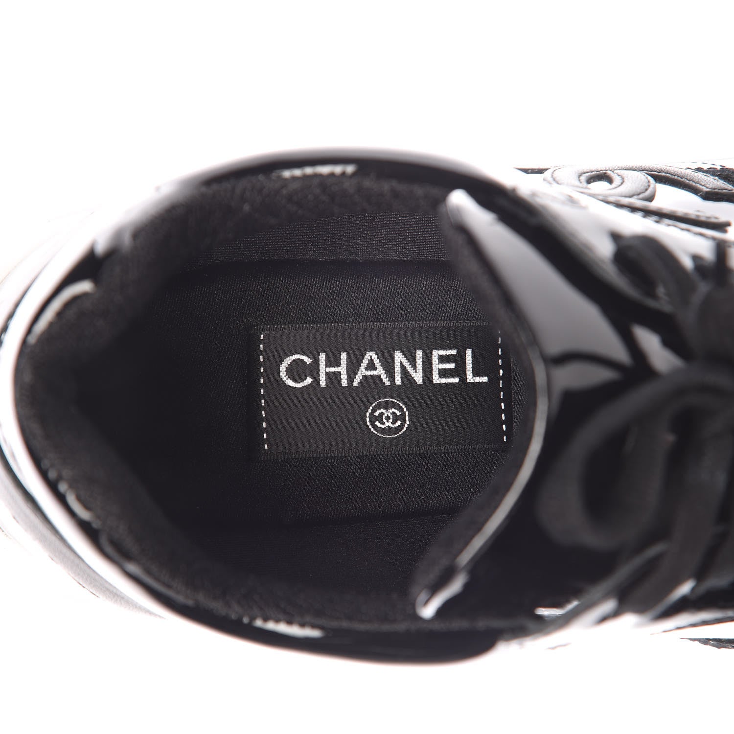 Chanel Calfskin Patent Transparent Sneakers 40.5 Black 7 of 9