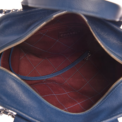 Chanel Caviar Quilted Deauville Bowling Bag Blue 5 of 10