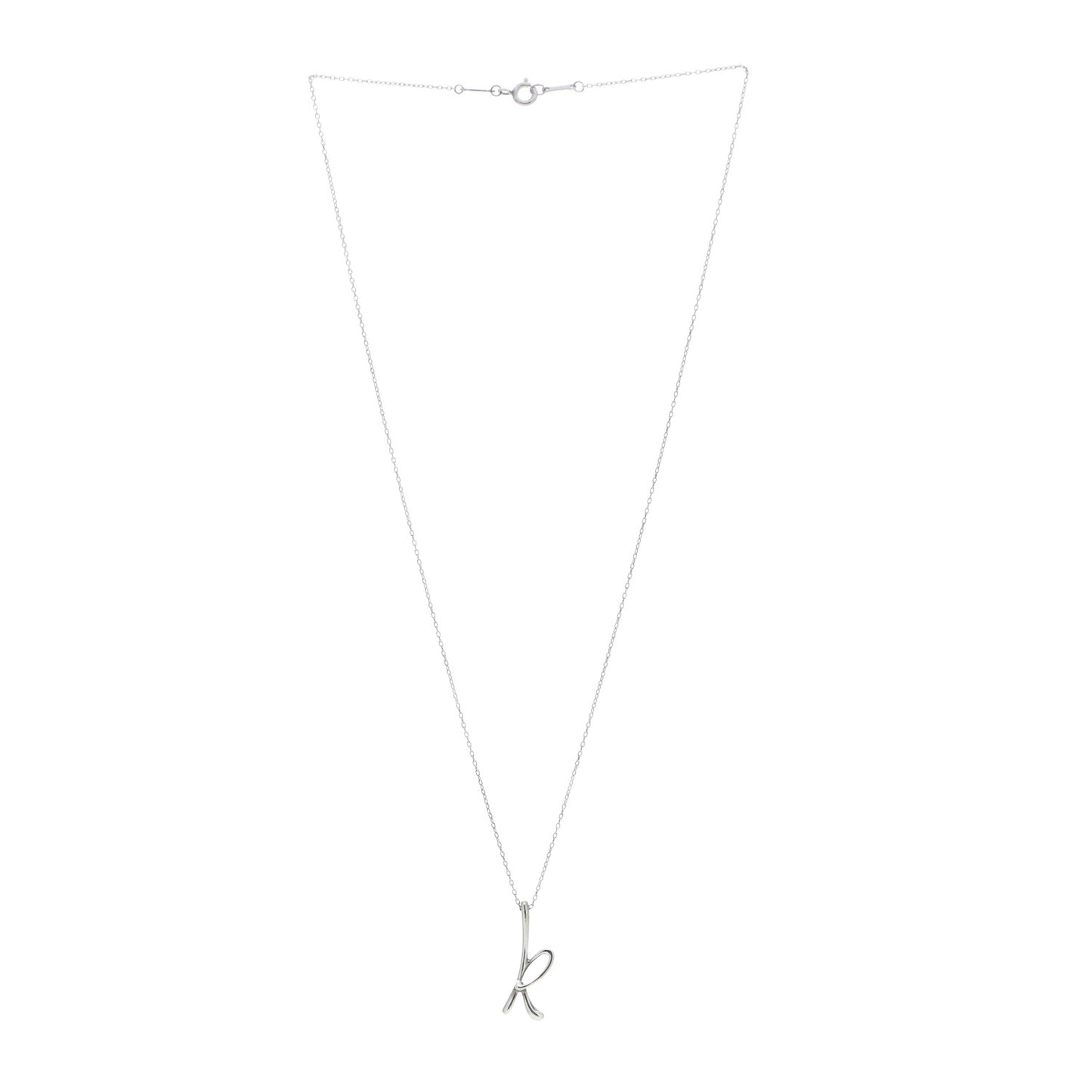 Sterling Silver Elsa Peretti Letter K Pendant Necklace