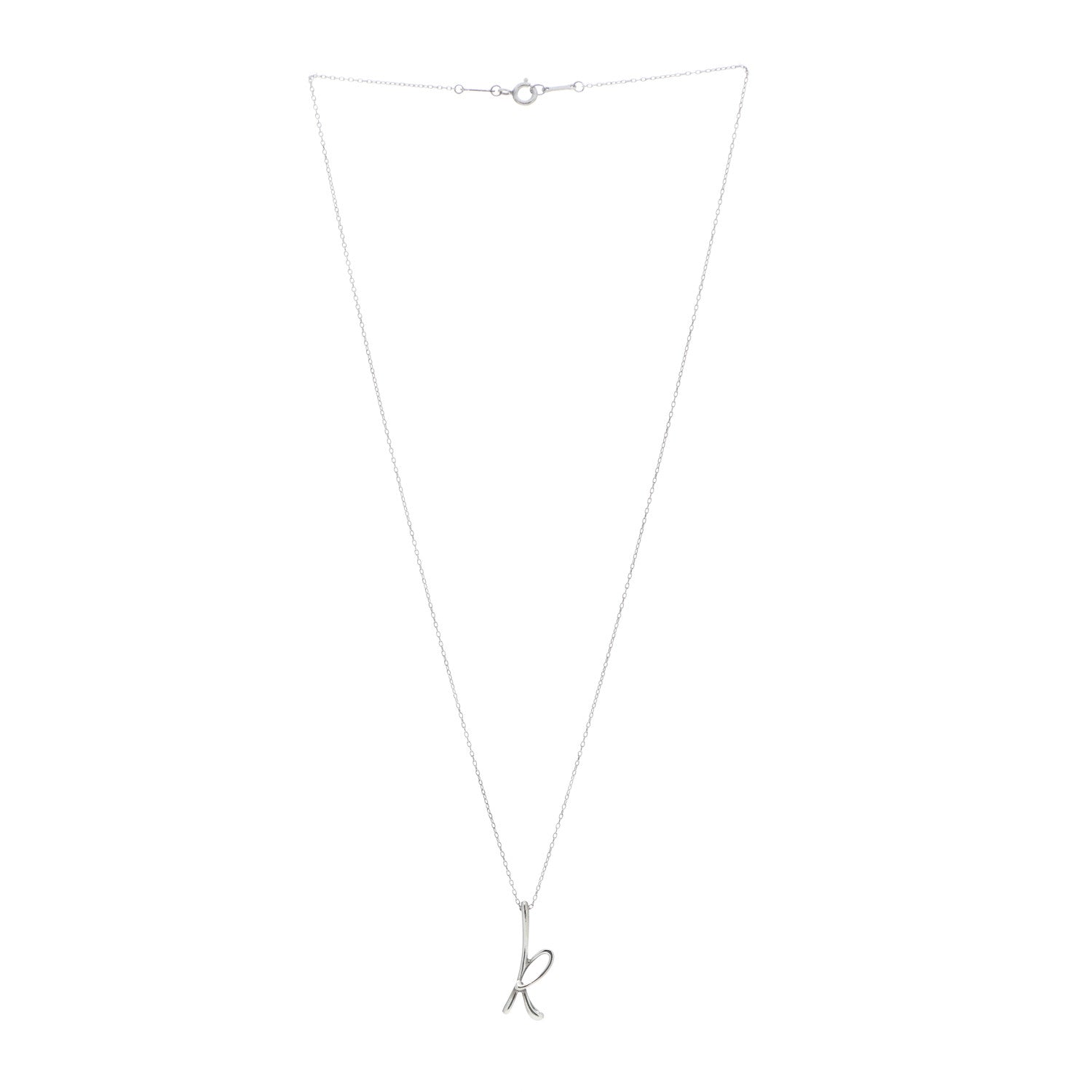 Tiffany Sterling Silver Elsa Peretti Letter K Pendant Necklace 3 of 7