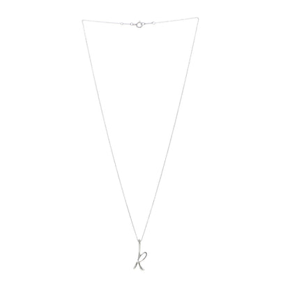 Tiffany Sterling Silver Elsa Peretti Letter K Pendant Necklace 3 of 7
