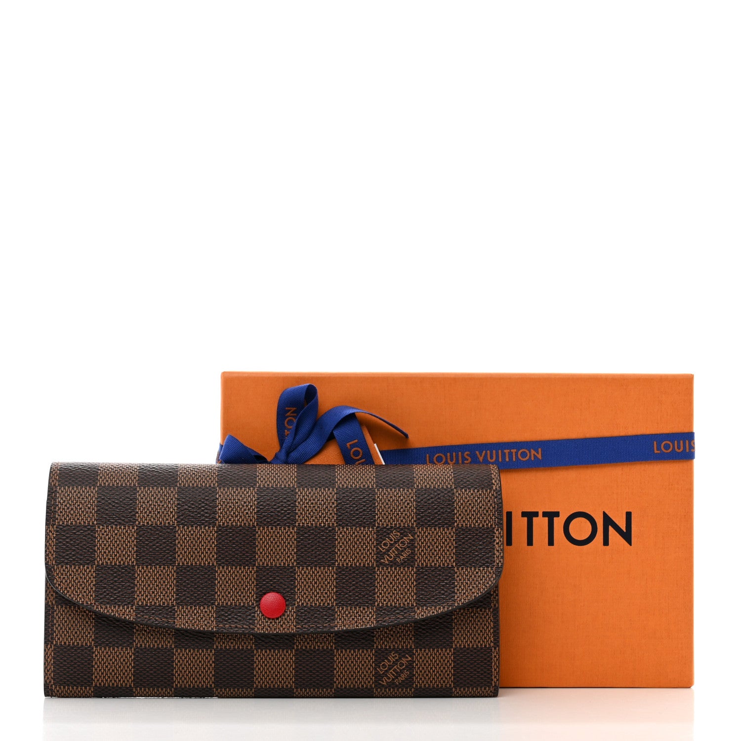 Louis Vuitton Damier Ebene Emilie Wallet Red 7 of 7