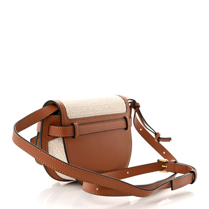 Loewe Calfskin Canvas Anagram Mini Gate Dual Bag Ecru Tan 3 of 10