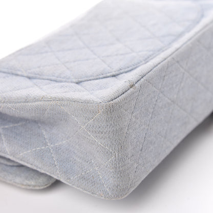 Chanel Jersey Quilted Small Double Flap Blue 14 of 20