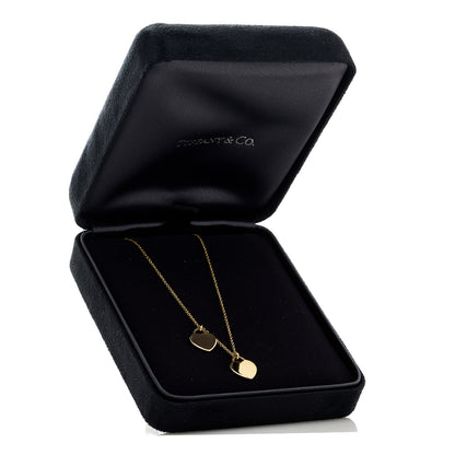 Tiffany 18K Yellow Gold Return to Tiffany Mini Double Heart Tag Pendant Necklace 6 of 6