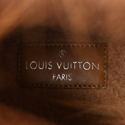 Louis Vuitton Calfskin Fur Territory Flat Ranger Combat Boots 37 Cognac 8 of 9