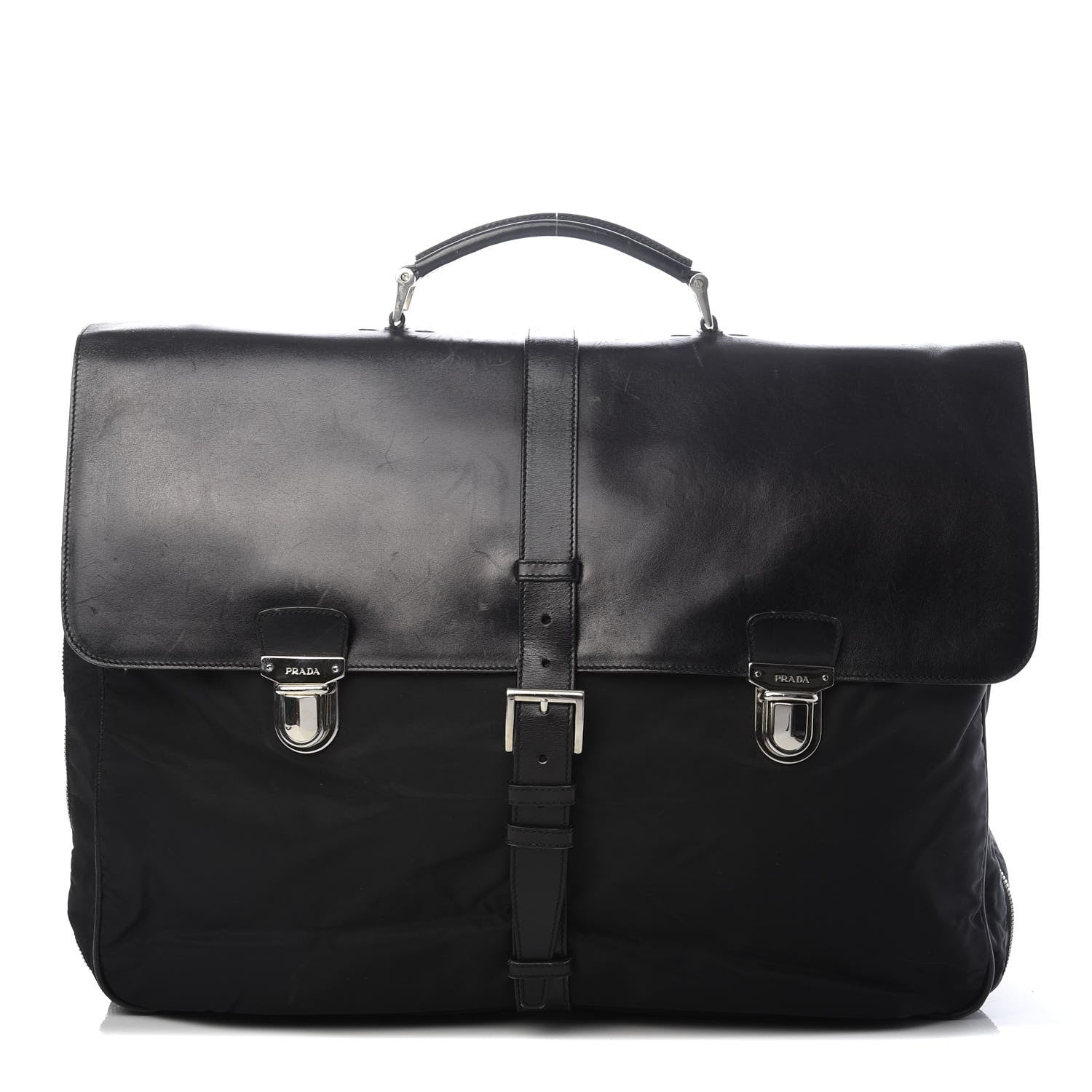Prada Soft Calfskin Tessuto Nylon Travel Bag Black 1 of 20