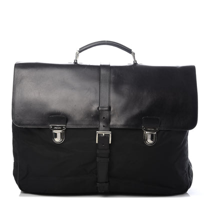 Prada Soft Calfskin Tessuto Nylon Travel Bag Black 1 of 20