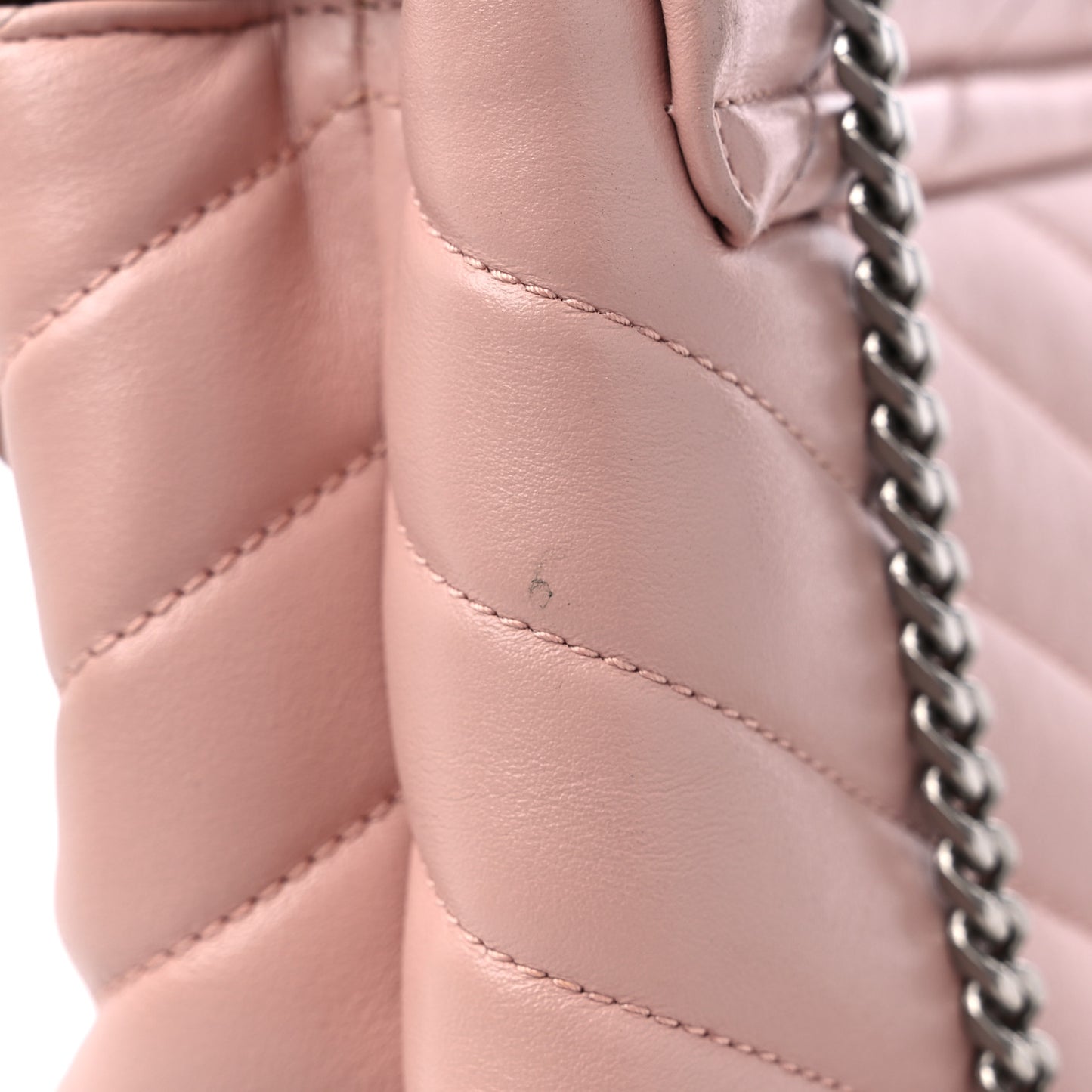 Calfskin Y Quilted Monogram Small Loulou Chain Satchel Rose Antic