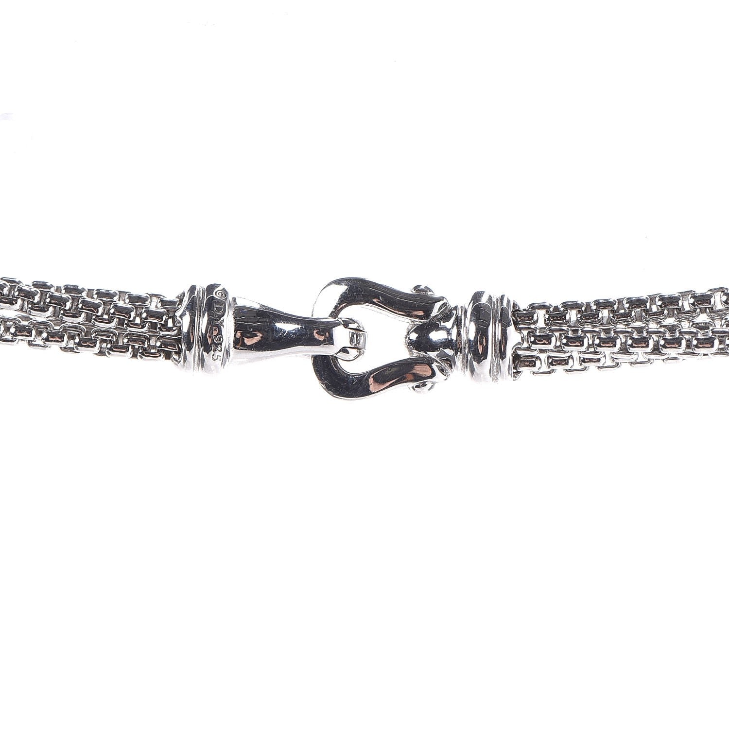 David Yurman Sterling Silver Pearl Box Chain Four Strand Necklace 5 of 6