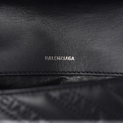 Balenciaga Calfskin Logo Matelasse S BB Round Crossbody Bag Black 6 of 7