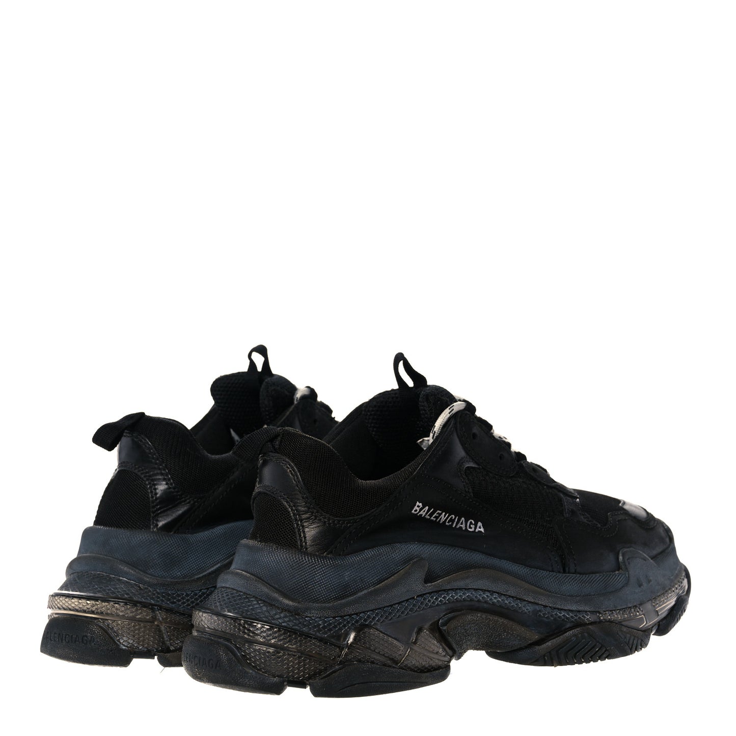 Mesh Nubuck Mens Triple S Sneakers 40 Black