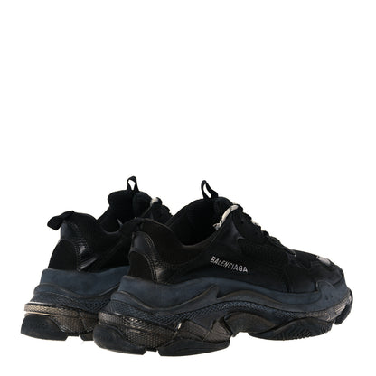 Balenciaga Mesh Nubuck Mens Triple S Sneakers 40 Black 4 of 7
