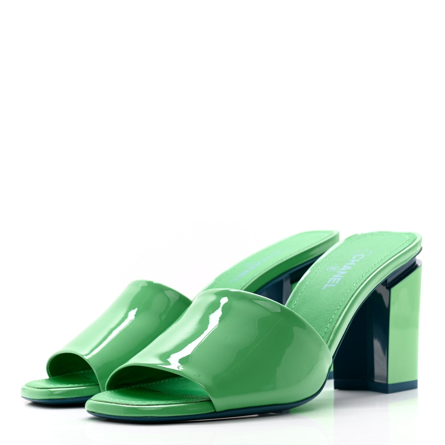 Patent CC Mules 37 Green Turquoise