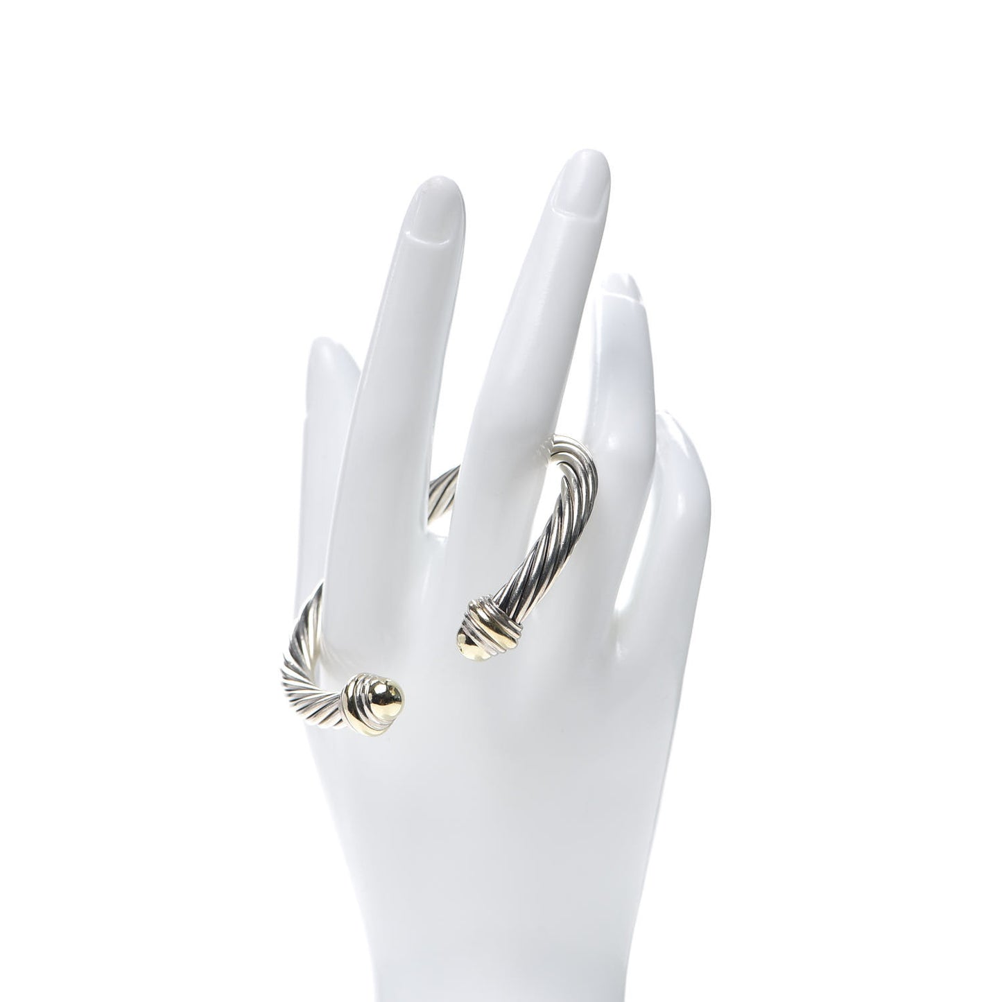 Sterling Silver 14K Yellow Gold 7mm Cable Classics Bracelet