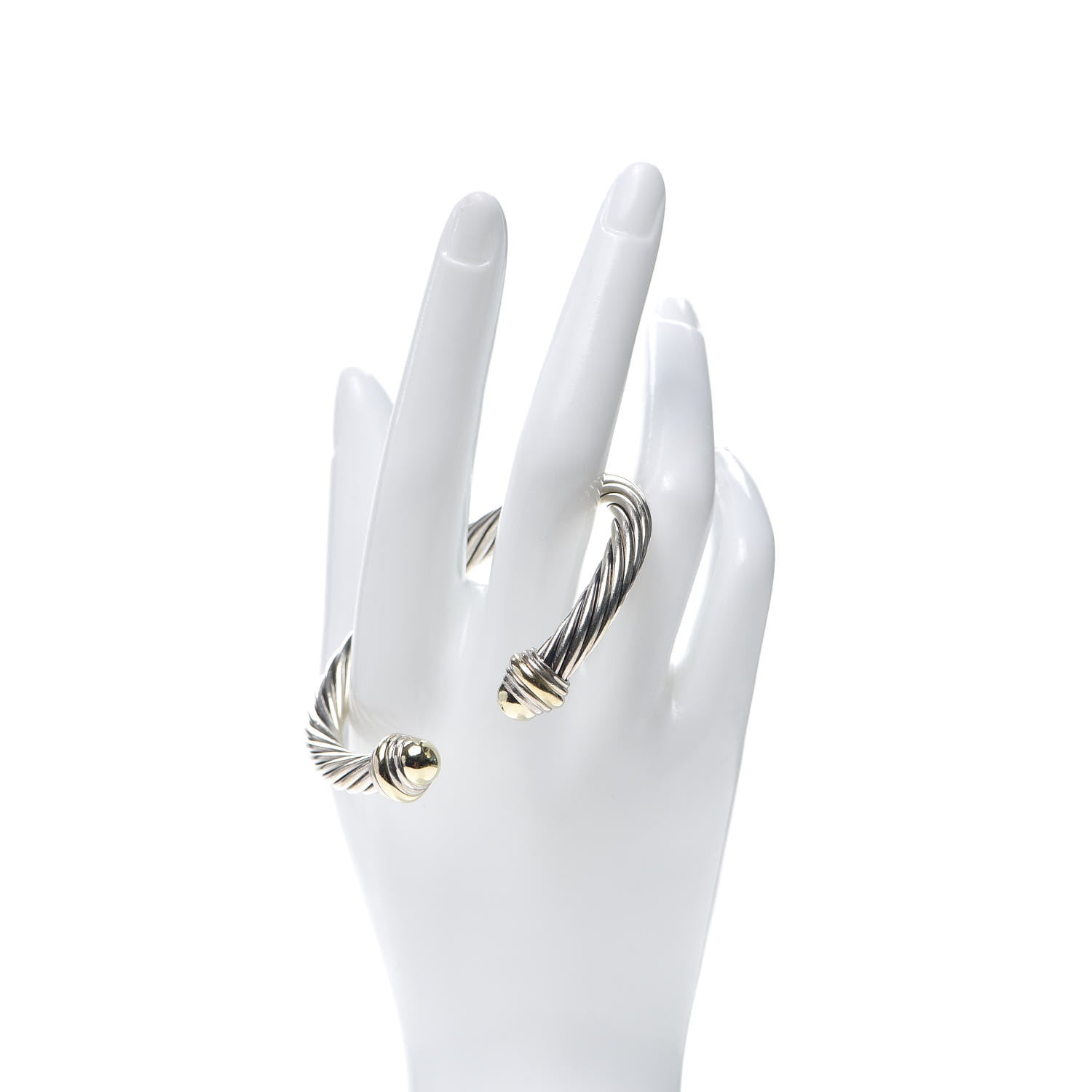 David Yurman Sterling Silver 14K Yellow Gold 7mm Cable Classics Bracelet 2 of 4