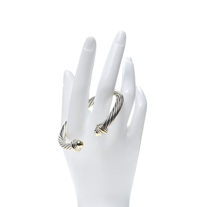 David Yurman Sterling Silver 14K Yellow Gold 7mm Cable Classics Bracelet 2 of 4