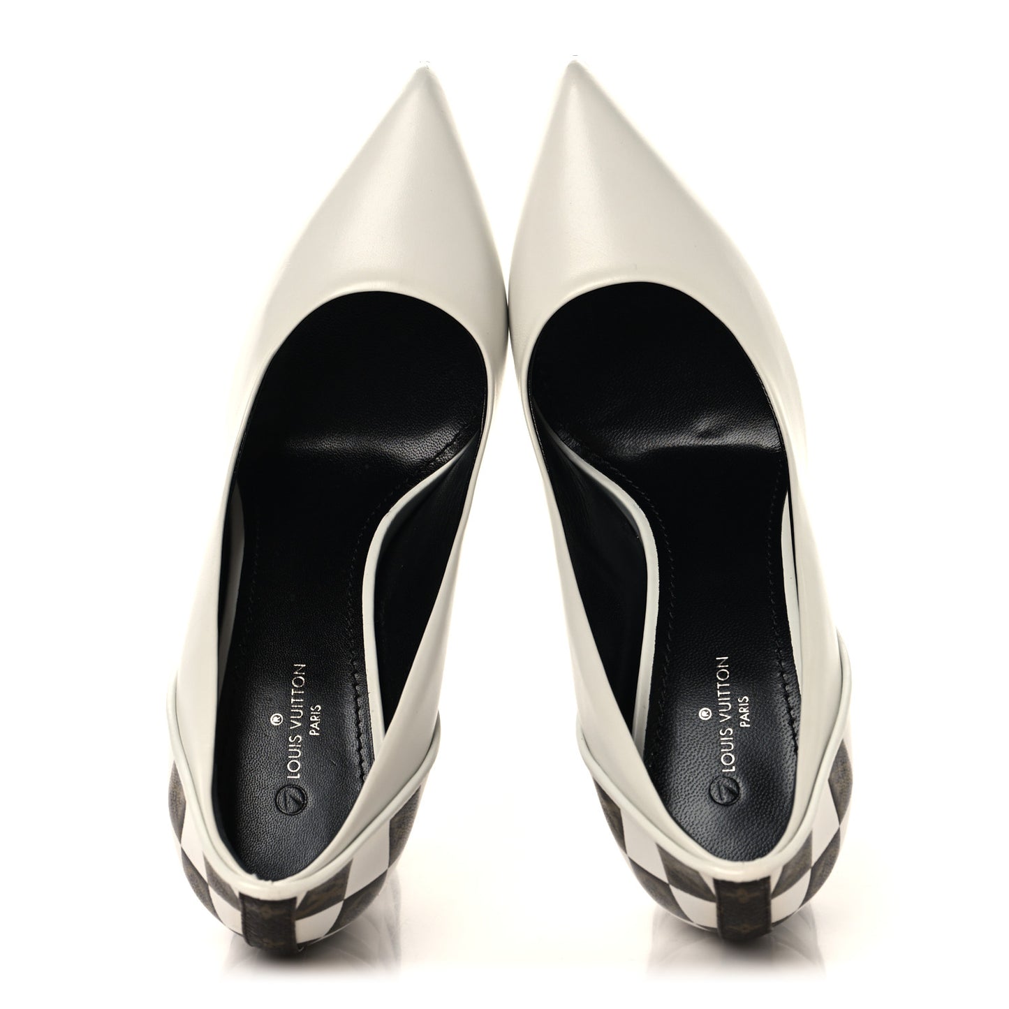 Calfskin Monogram Damier Tressage Matchmake Pumps 37.5 White