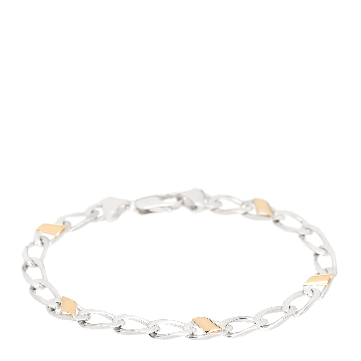 Sterling Silver 18K Yellow Gold Curb Link Bracelet