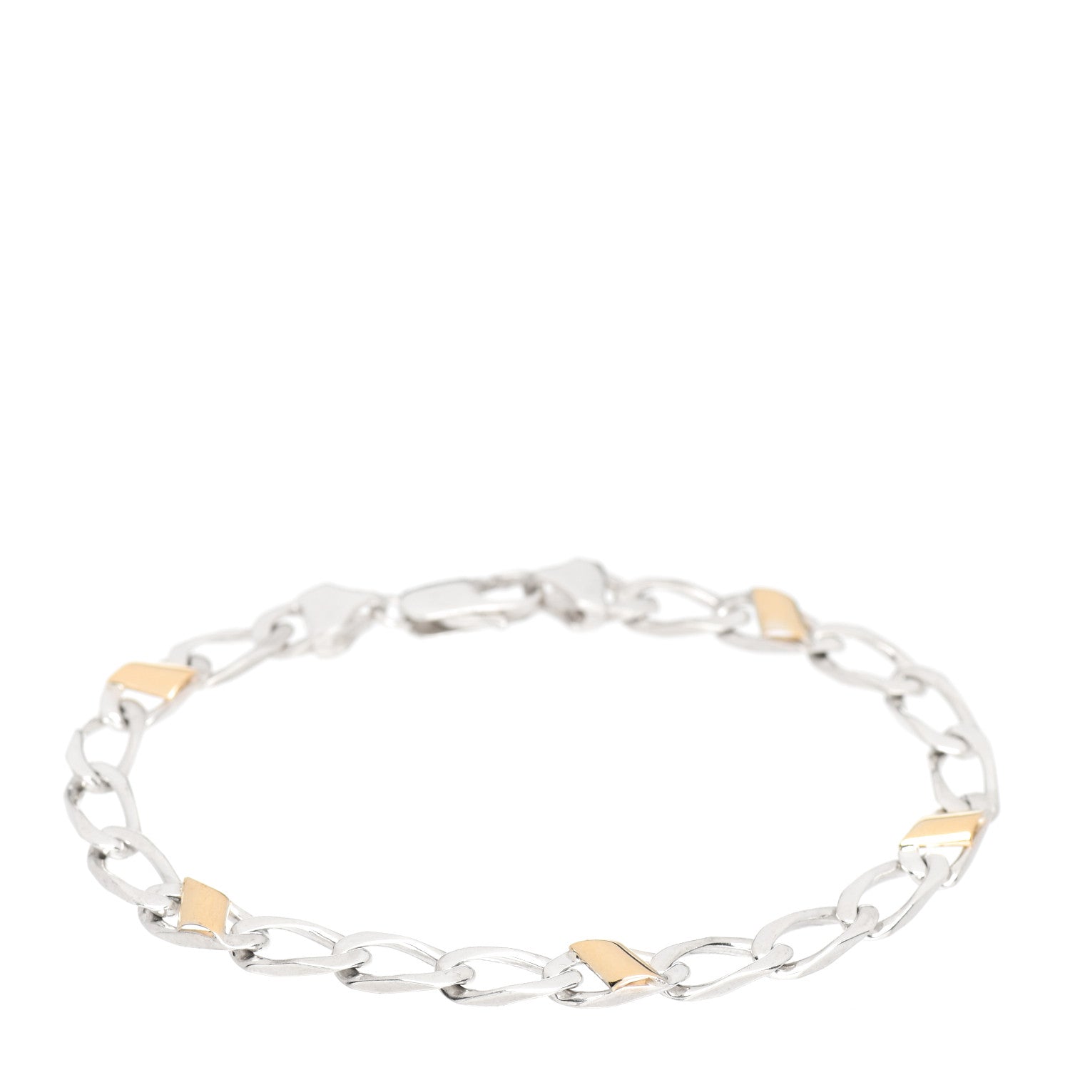 Tiffany Sterling Silver 18K Yellow Gold Curb Link Bracelet 1 of 4