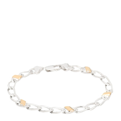 Tiffany Sterling Silver 18K Yellow Gold Curb Link Bracelet 1 of 4