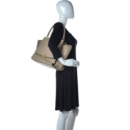 Celine Drummed Calfskin Suede Large Trapeze Sahara 3 of 26