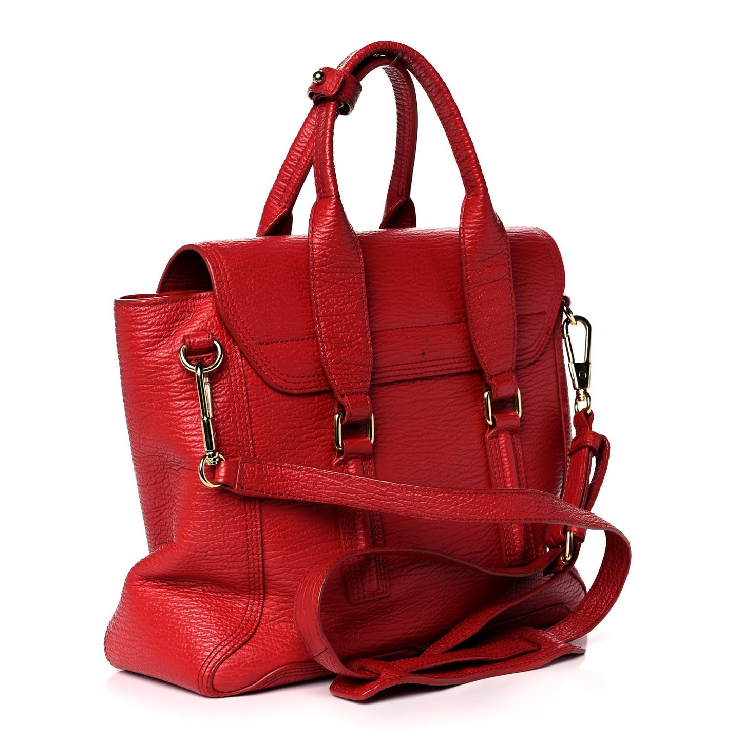 Textured Calfskin Medium Pashli Satchel Red
