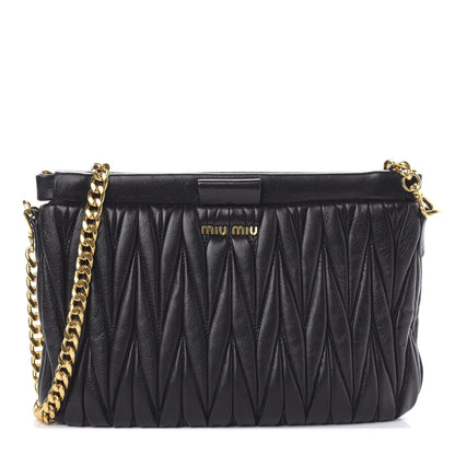 Miu Miu Nappa Matelasse Crossbody Clutch Black 1 of 9