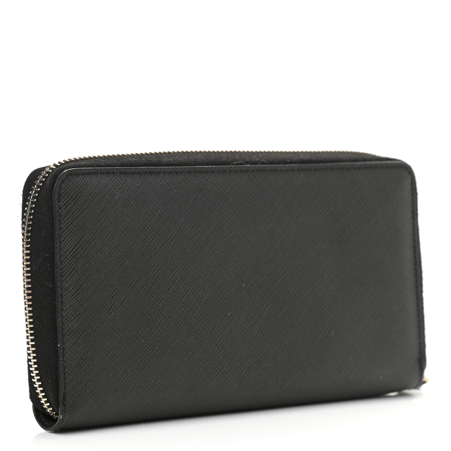 Textured Coated Canvas Rottweiler Print Zip Around Wallet Black