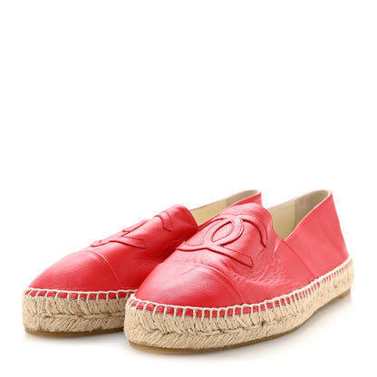 Chanel Lambskin CC Espadrilles 39 Red 4 of 9