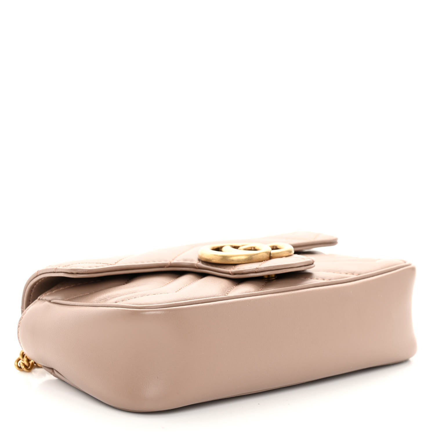 Gucci Calfskin Matelasse Super Mini GG Marmont Shoulder Bag Porcelain Rose 4 of 10