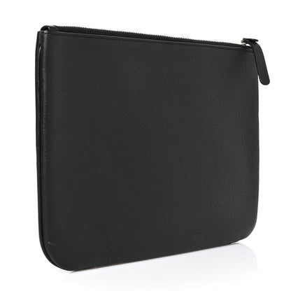 Balenciaga Calfskin Political Campaign Logo Pouch Black 3 of 8
