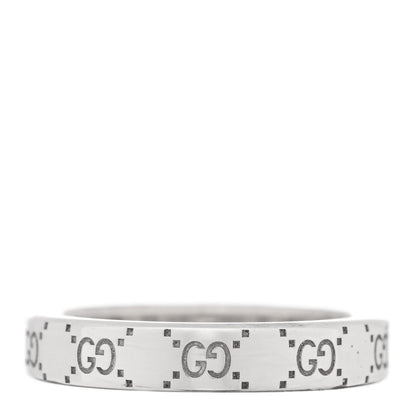 Gucci Sterling Silver 4mm Signature Ring 53 6.5 3 of 4