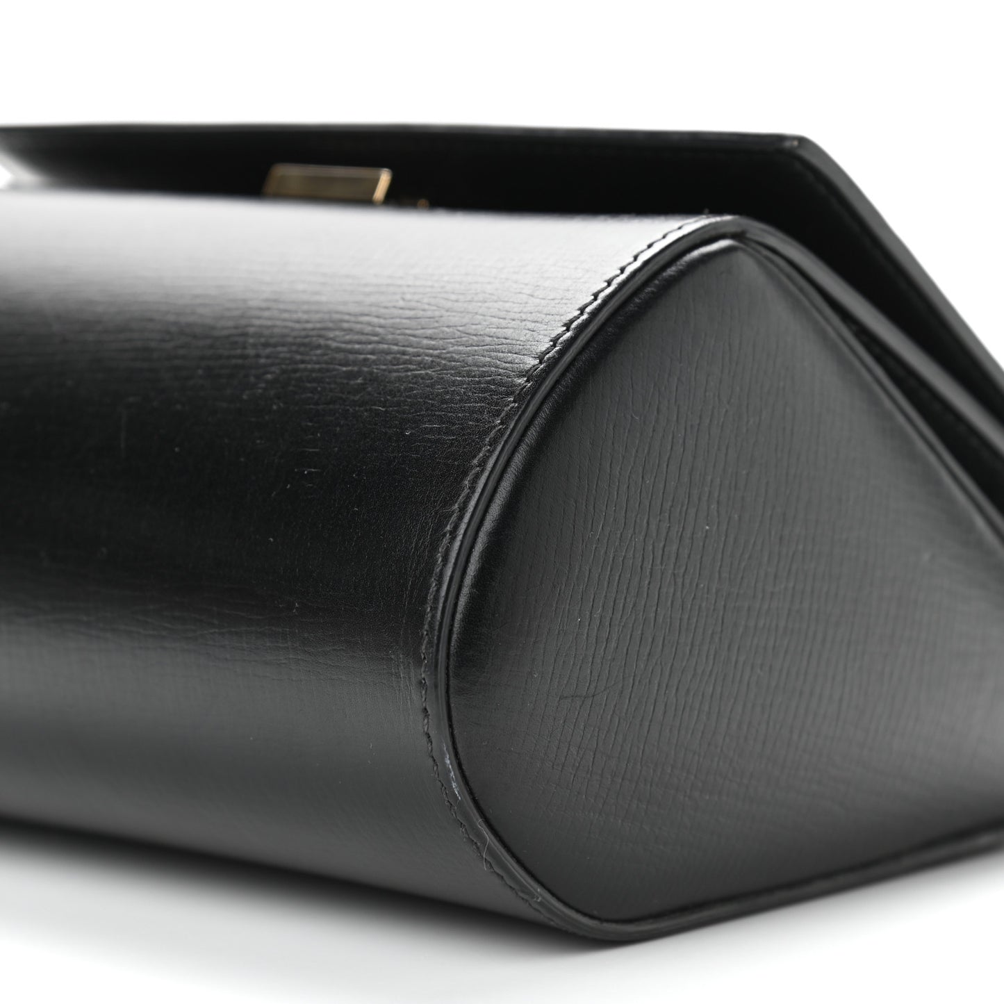 Textured Calfskin Mini Pandora Box Chain Crossbody Bag Black